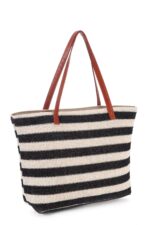 Große strandtasche mit reißverschluss - White stripe