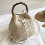 Luxus strandtasche - Beige, 25x14x24cm