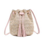 Raffia tasche - Hellrosa