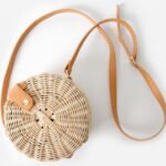 Runde korbtasche