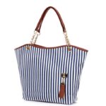 Strandtasche gestreift - Blau