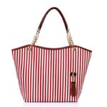 Strandtasche gestreift - Rot