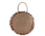 Strandtasche stroh rund - Schwarz