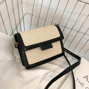 Tasche raffia - Beige, 19x6x14cm